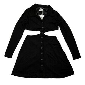 Princess Polly NWT Black Shining Lights Mini Dress Side and‎ Back Cutout Size 10